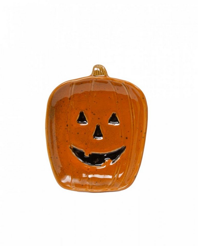 Horror-Shop Dekoobjekt Halloween Kürbis Keramik Teller Orange 17 cm von Horror-Shop