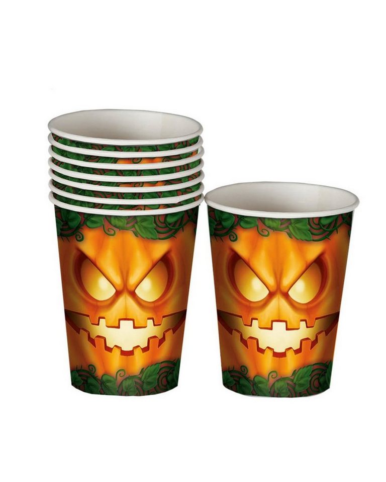 Horror-Shop Dekoobjekt Halloween Kürbis Party Becher Set 6 Stück von Horror-Shop