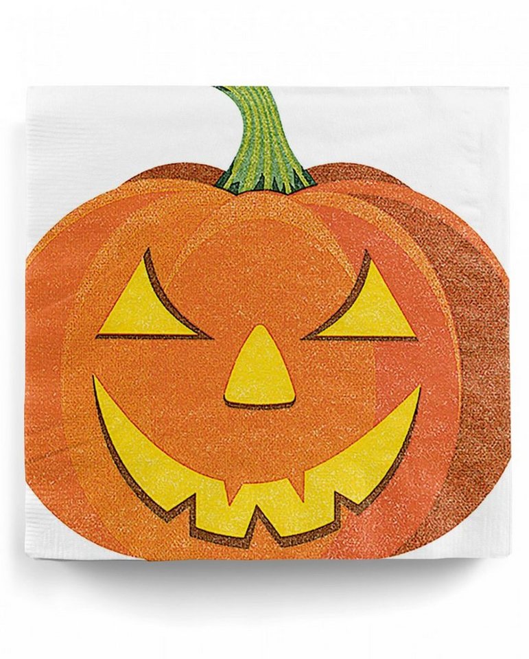 Horror-Shop Papierserviette Halloween Kürbis Servietten Gestanzt 12 Stück von Horror-Shop