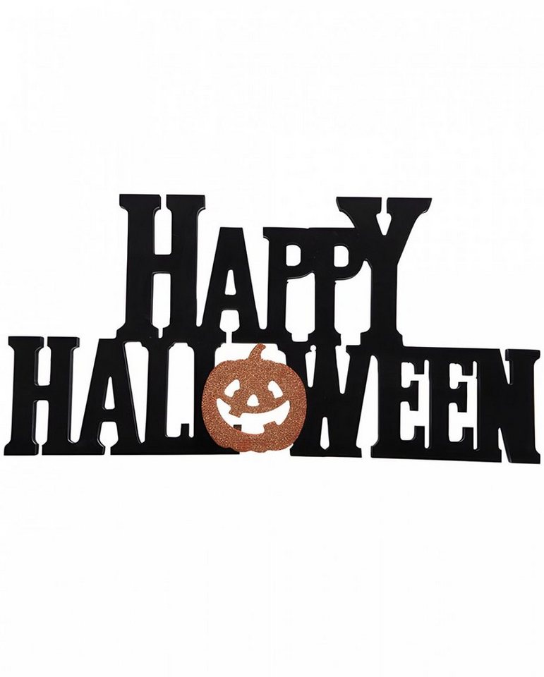 Horror-Shop Dekoobjekt Happy Halloween Holz Aufsteller als Tischdeko 40cm von Horror-Shop