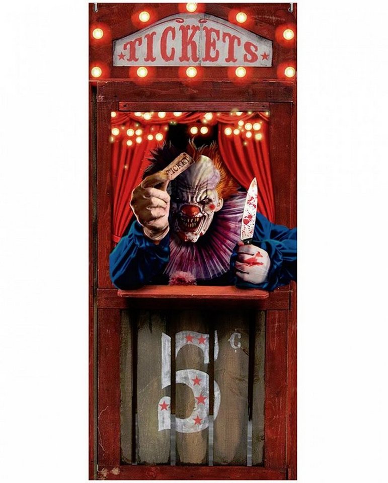Horror-Shop Hängedekoration Horrorclown Circus Halloween Tür Dekoration Ticket von Horror-Shop