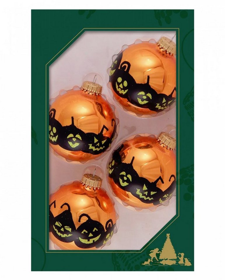 Horror-Shop Dekoobjekt Jack O'Lanterns Halloween Glas Weihnachtskugeln Ø6 von Horror-Shop