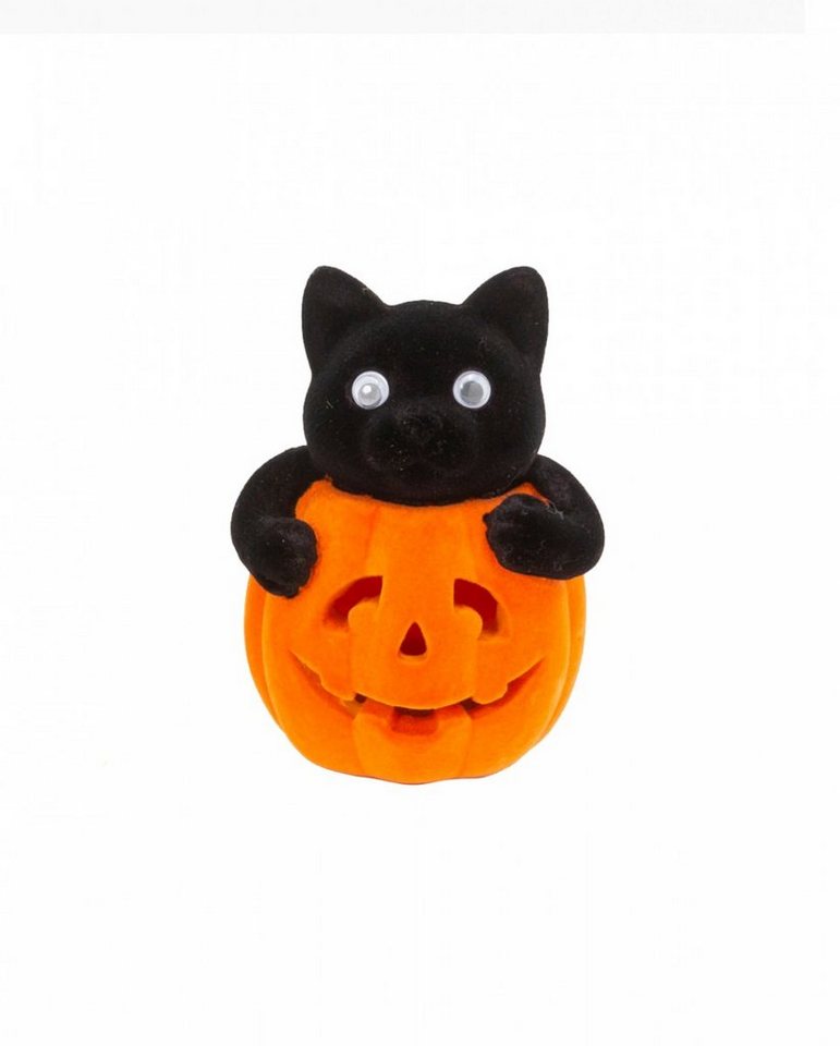 Horror-Shop Dekoobjekt Kätzchen im orangen Halloween Kürbis 11 cm von Horror-Shop