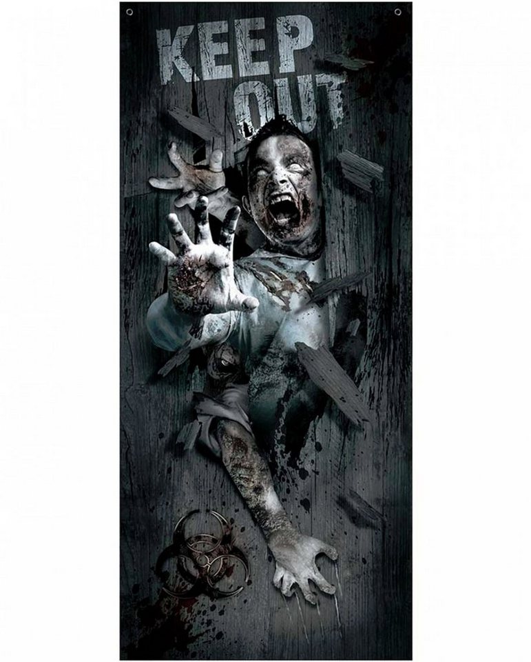 Horror-Shop Dekorationsfolie Keep Out Zombie Tür Dekoration für Halloween von Horror-Shop