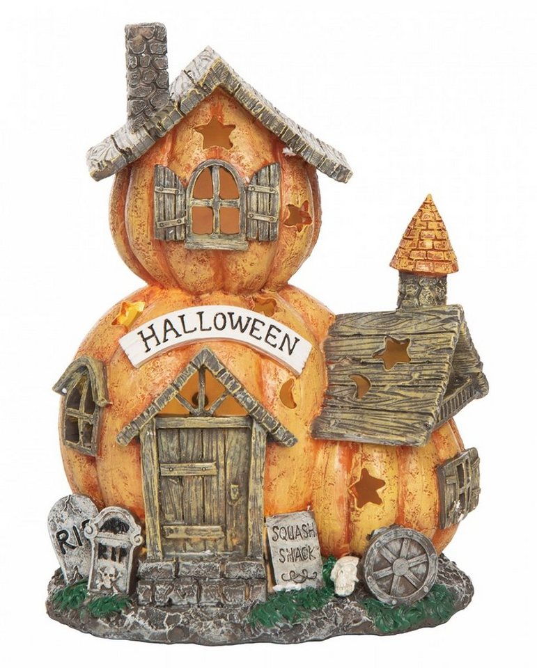 Horror-Shop Dekoobjekt Leuchtendes Haunted Pumpkin Haus als Halloween Dek von Horror-Shop