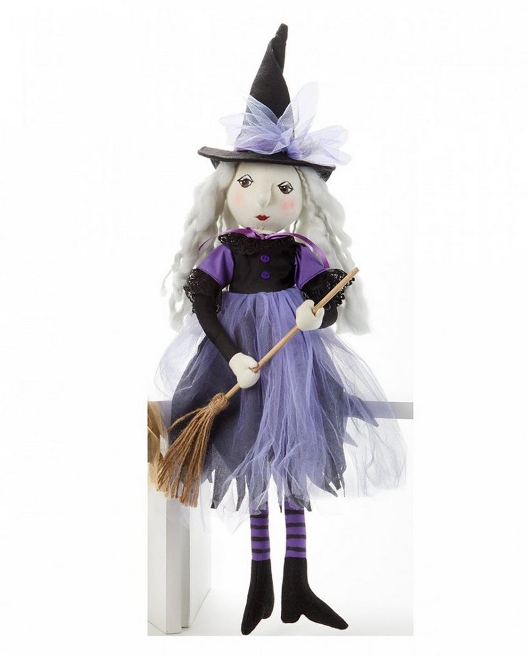 Horror-Shop Dekoobjekt Lila Halloween Hexe Kantenhocker Figur zur Dekorat von Horror-Shop