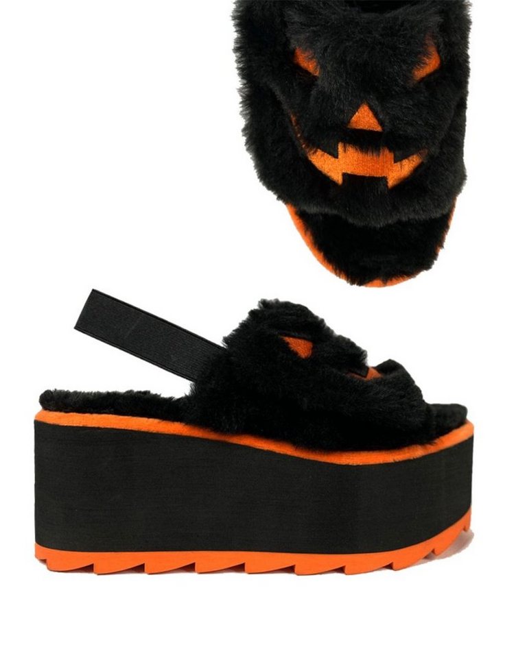 Horror-Shop Dekoobjekt Lilly Jack O'Lantern Plateausandalen mit Plüsch al von Horror-Shop