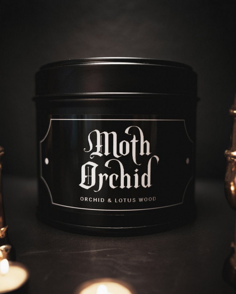 Horror-Shop Dekofigur Nachtfalterorchidee Gothic Duftkerze in schwarzer von Horror-Shop