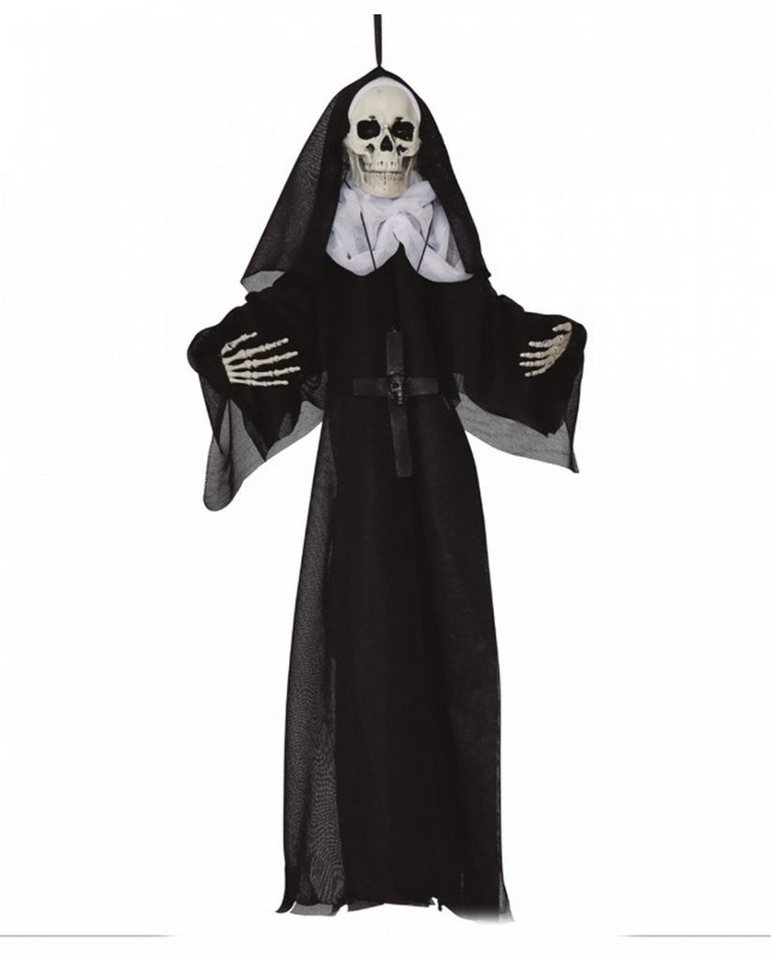 Horror-Shop Dekoobjekt Nonne als Skelett Hängefigur für Halloween 50 cm von Horror-Shop