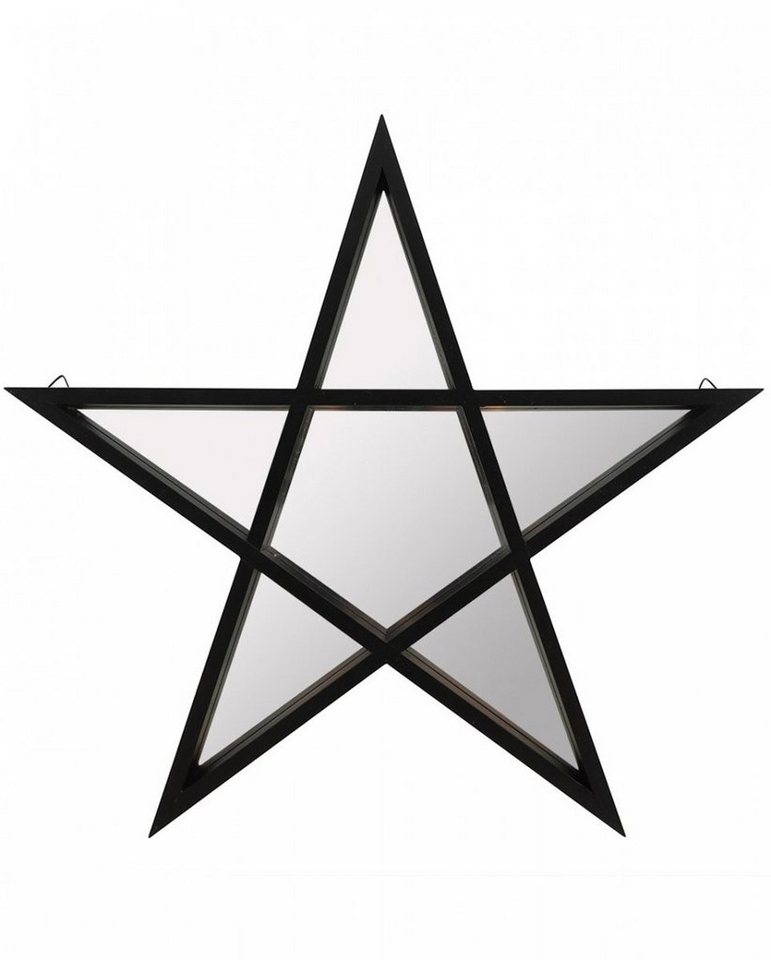 Horror-Shop Dekofigur Pentagramm Spiegel mit schwarzem Rahmen 40cm von Horror-Shop