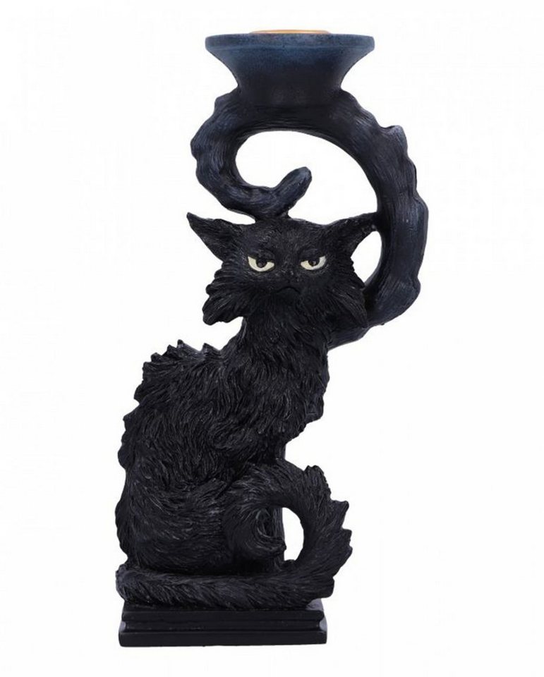 Horror-Shop Dekofigur Schwarze Hexenkatze Salem als Kerzenhalter 20cm von Horror-Shop