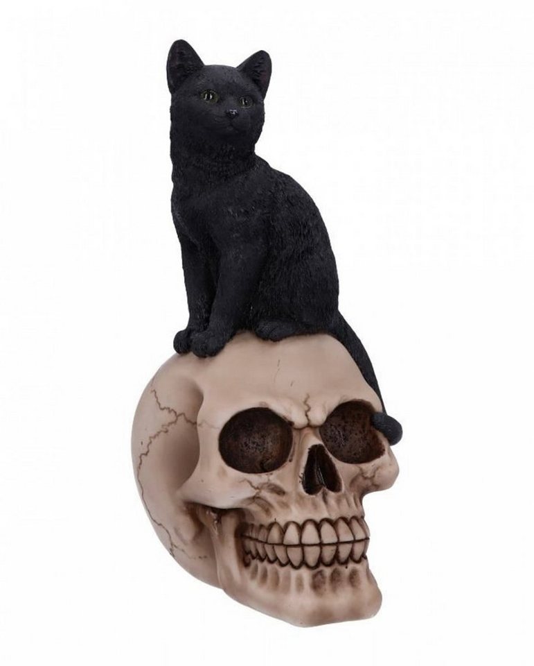 Horror-Shop Dekofigur »Schwarze Katze auf antikem Totenschädel Figur 24,3« von Horror-Shop