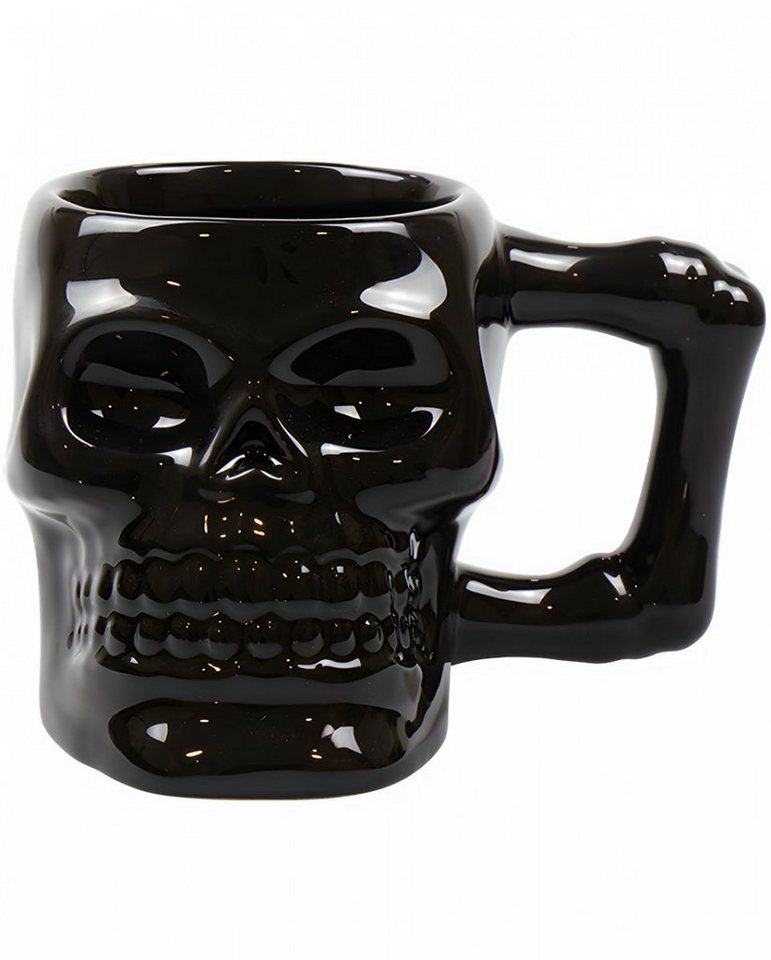 Horror-Shop Dekofigur Schwarze Totenkopf Tasse für Halloween & Gothics 1 von Horror-Shop