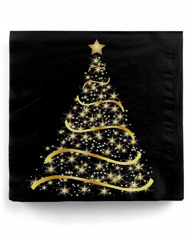 Horror-Shop Dekofigur Schwarze Weihnachts-Servietten ",Shining Tree von Horror-Shop