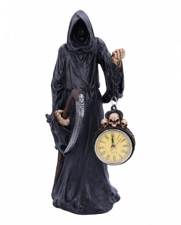 Horror-Shop Dekofigur Schwarzer Sensenmann mit Sense & Uhr 39,5 cm von Horror-Shop