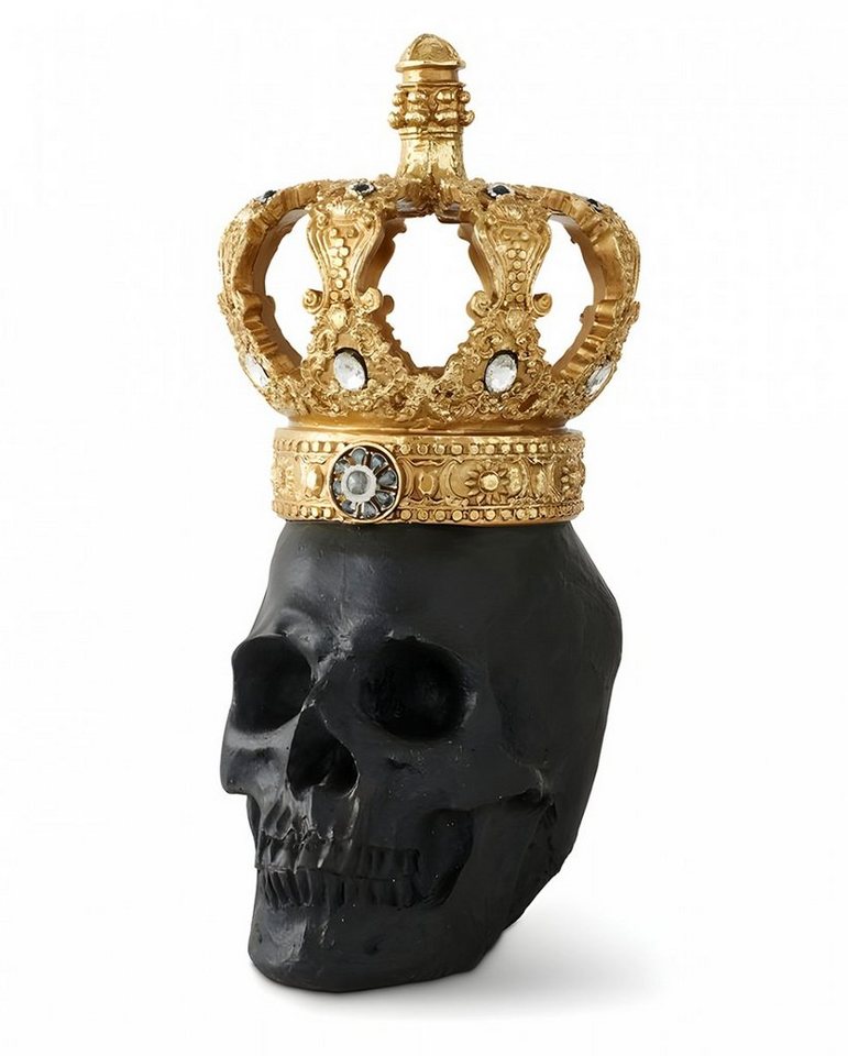 Horror-Shop Dekofigur Schwarzer Totenkopf mit verzierter Königskrone 30c Horror-Shop Dekofigur Schwarzer Totenkopf mit verzierter Königskrone 30c von Horror-Shop