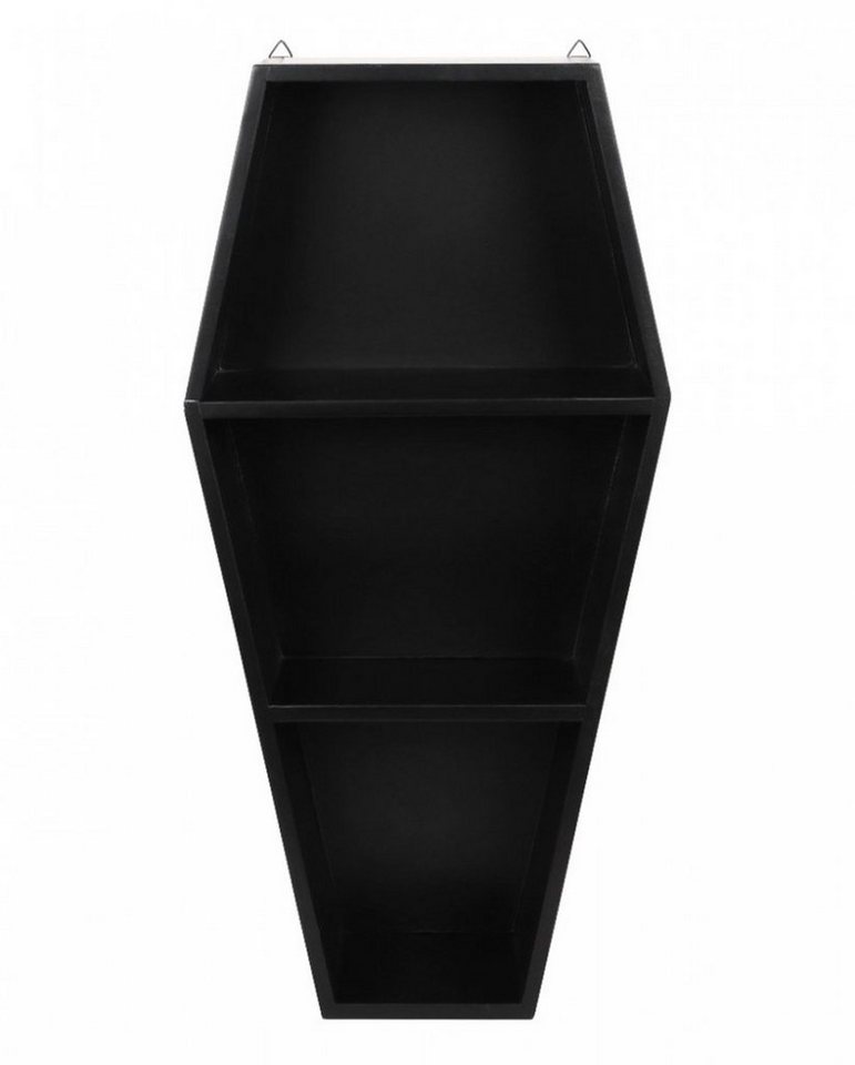 Horror-Shop Dekofigur Schwarzes Gothic Regal in Sarg Form mit 2 Böden al von Horror-Shop