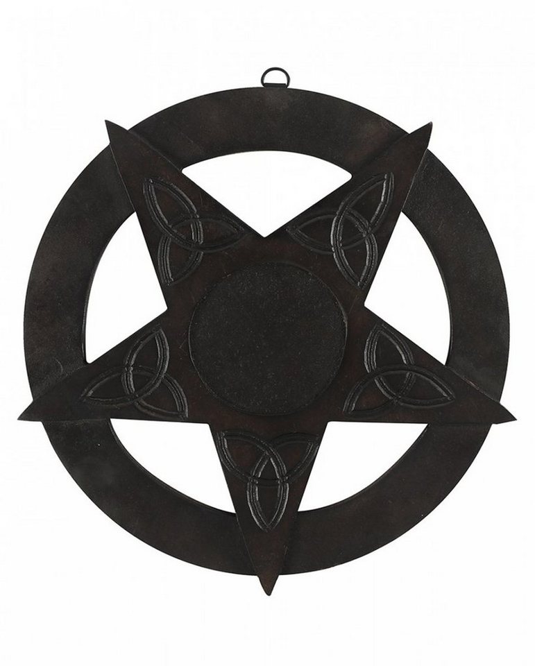 Horror-Shop Dekofigur Schwarzes Pentagramm aus Holz als Wandbild 30,5cm von Horror-Shop