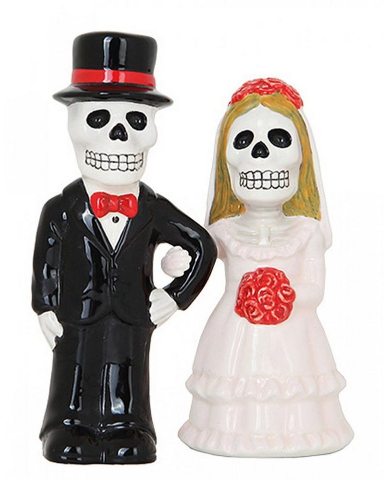Horror-Shop Dekofigur Skelett Brautpaar Salz & Pfefferstreuer Set Love N von Horror-Shop