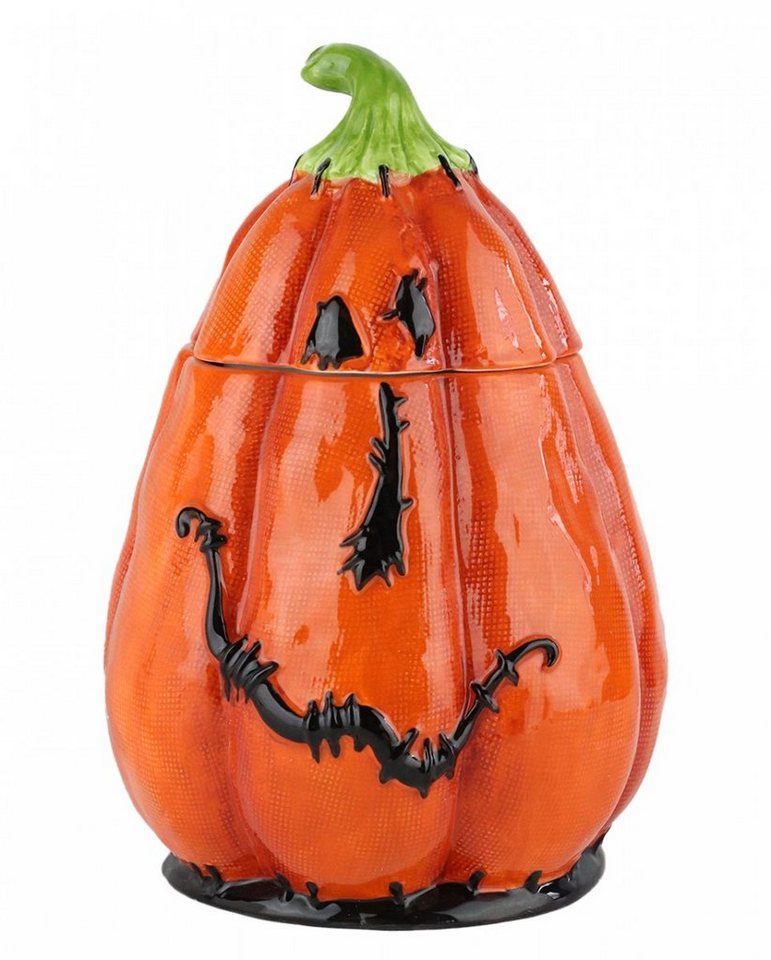 Horror-Shop Dekoobjekt Stitched Pumpkin Behälter als Halloween Tischdeko von Horror-Shop