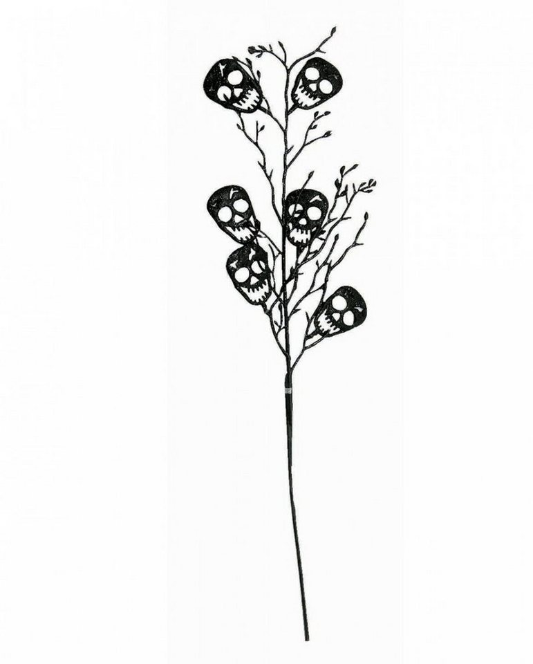 Horror-Shop Dekofigur Totenkopf Blume mit langem Stiel von Horror-Shop