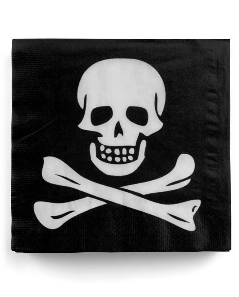 Horror-Shop Papierserviette Totenkopf Servietten für Halloween & Piraten Party von Horror-Shop