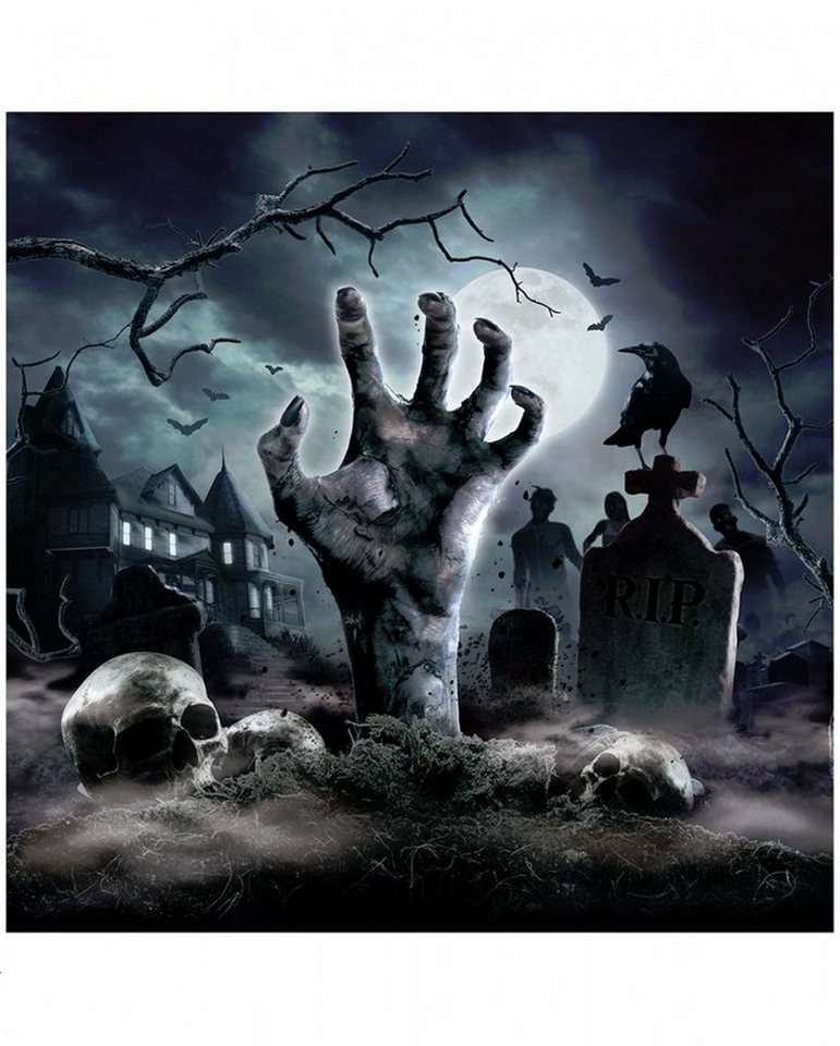 Horror-Shop Papierserviette Zombie Friedhof Papier Servietten für Halloween 12 von Horror-Shop