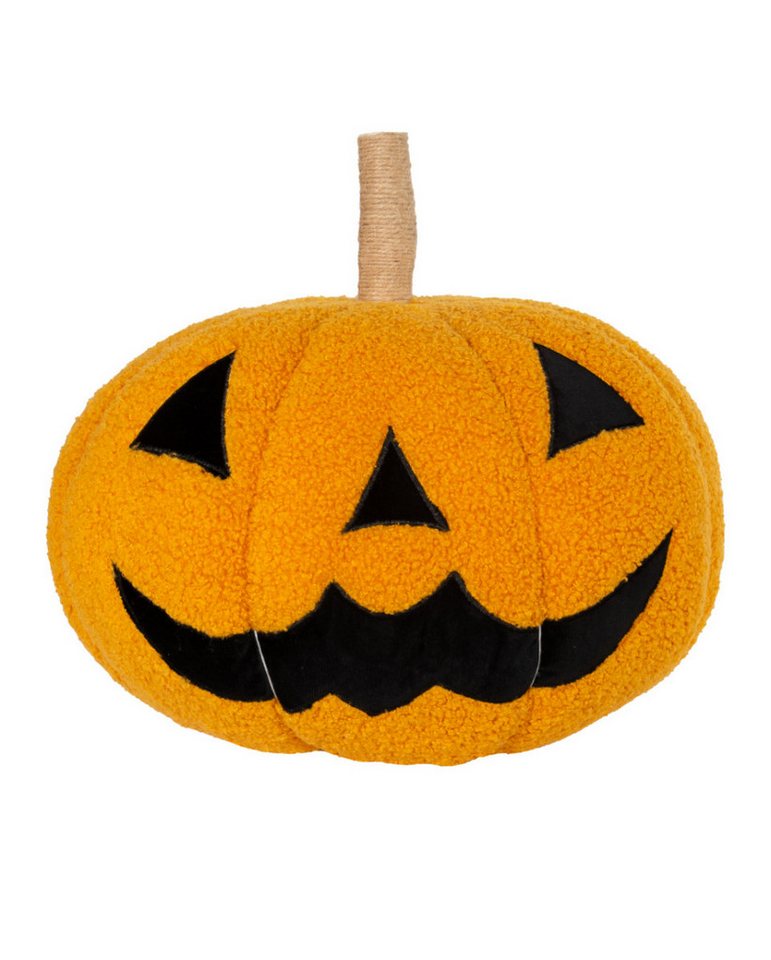 Horror-Shop Dekokissen Grinsender Halloween Kürbis als Dekokissen Ø 34cm von Horror-Shop