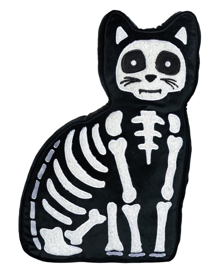 Horror-Shop Dekokissen Skelett Katze als Dekokissen 52cm von Horror-Shop