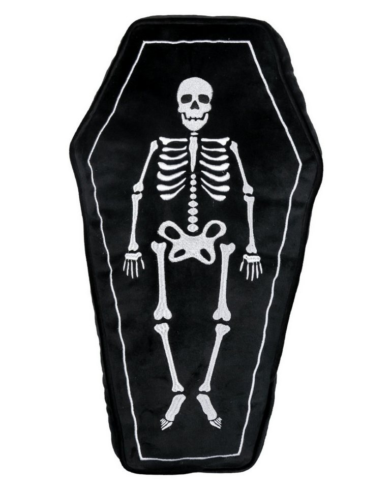 Horror-Shop Dekokissen Skelett im Sarg als Dekokissen 51cm von Horror-Shop