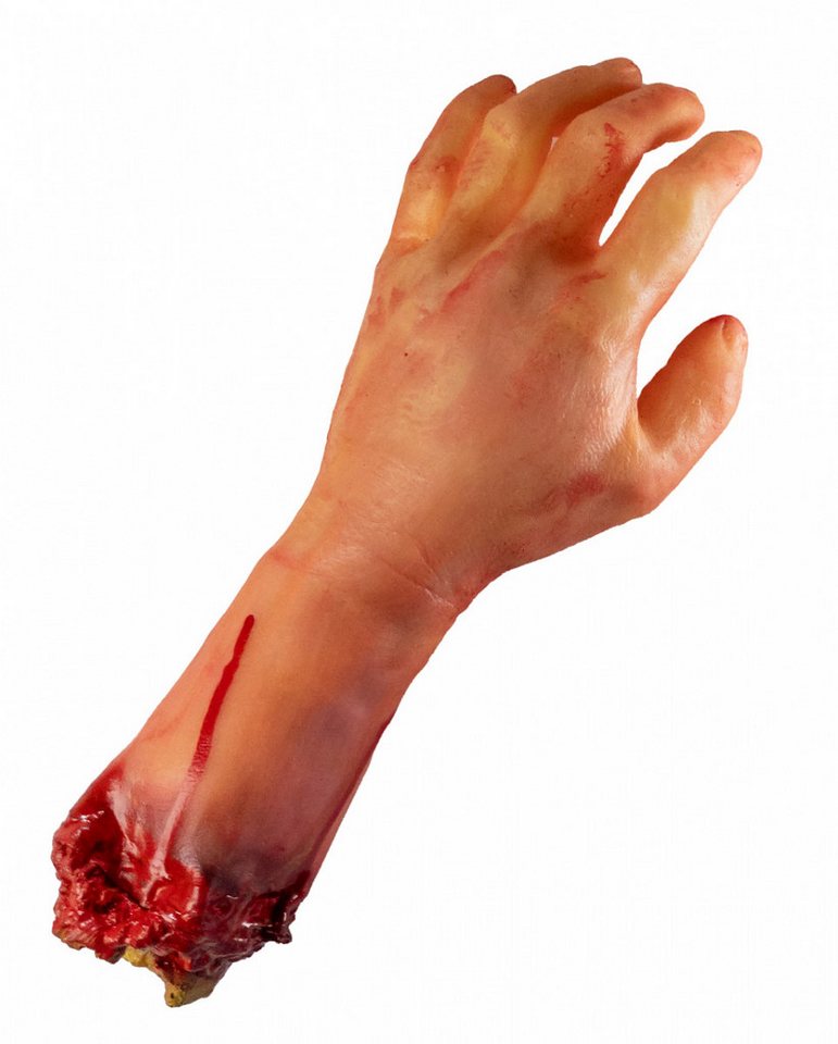Horror-Shop Dekoobjekt Abgetrennter blutiger Arm mit Knochenstumpf Links von Horror-Shop
