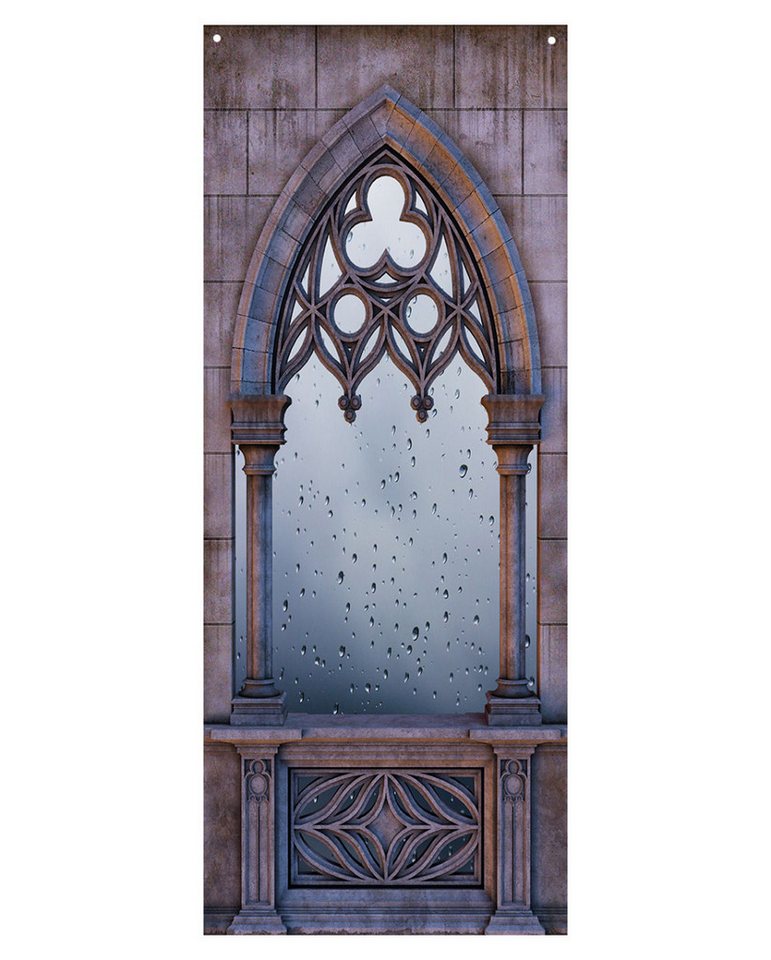 Horror-Shop Dekoobjekt Gothic Burgfenster Tür & Wanddeko 78x200cm von Horror-Shop