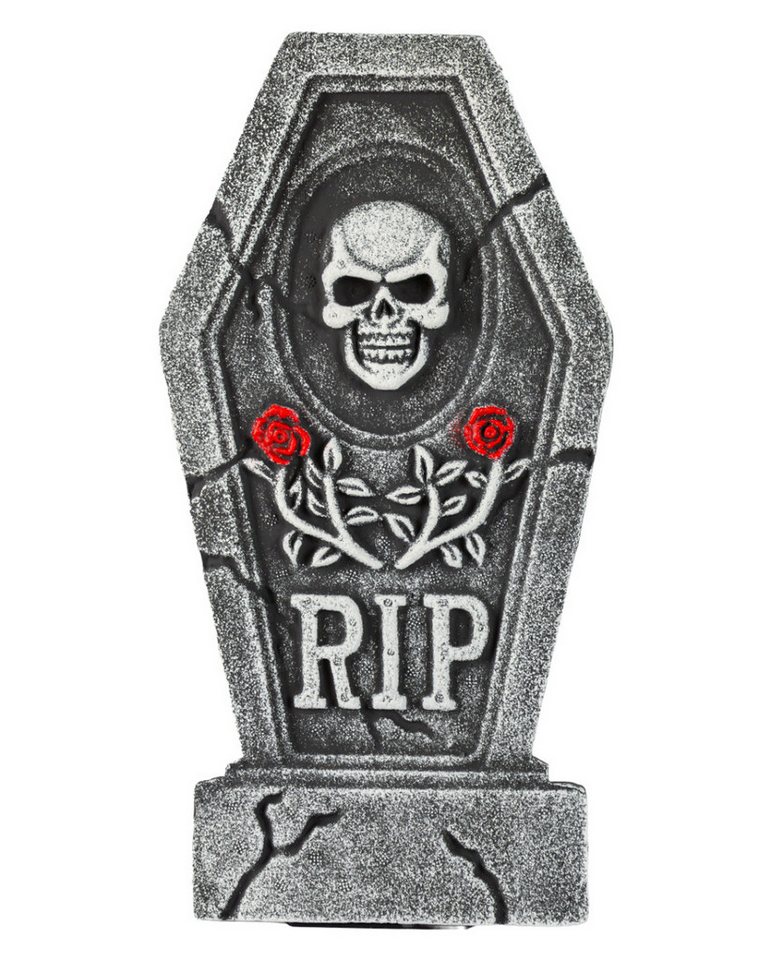 Horror-Shop Dekoobjekt Sargförmiger Halloween Grabstein mit Skull & Rosen Horror-Shop Dekoobjekt Sargförmiger Halloween Grabstein mit Skull & Rosen von Horror-Shop