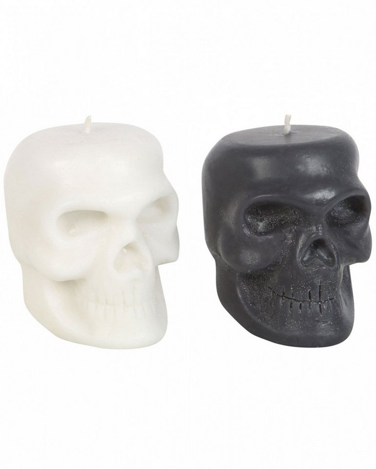 Horror-Shop Dekoobjekt Schwarz-Weiße Totenkopf Duft Kerzen Sortiert 1 Stü von Horror-Shop