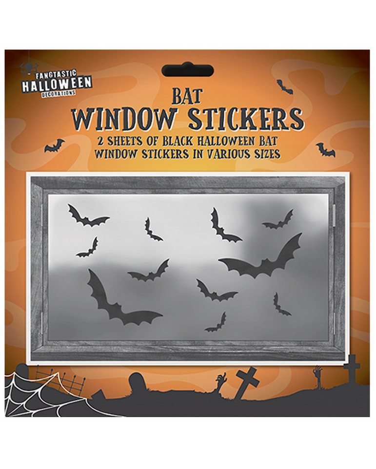 Horror-Shop Dekoobjekt Schwarze Fledermaus Fenster Sticker Horror-Shop Dekoobjekt Schwarze Fledermaus Fenster Sticker von Horror-Shop