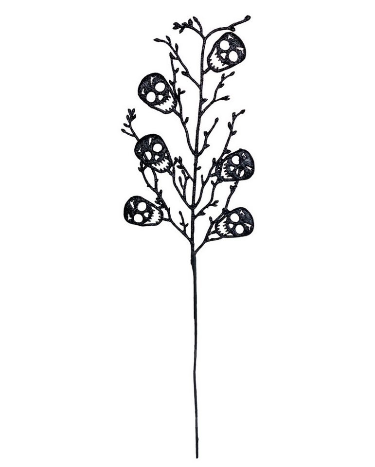 Horror-Shop Dekoobjekt Schwarzer Zweig mit Schwarz glitzernden Totenköpfe Horror-Shop Dekoobjekt Schwarzer Zweig mit Schwarz glitzernden Totenköpfe von Horror-Shop