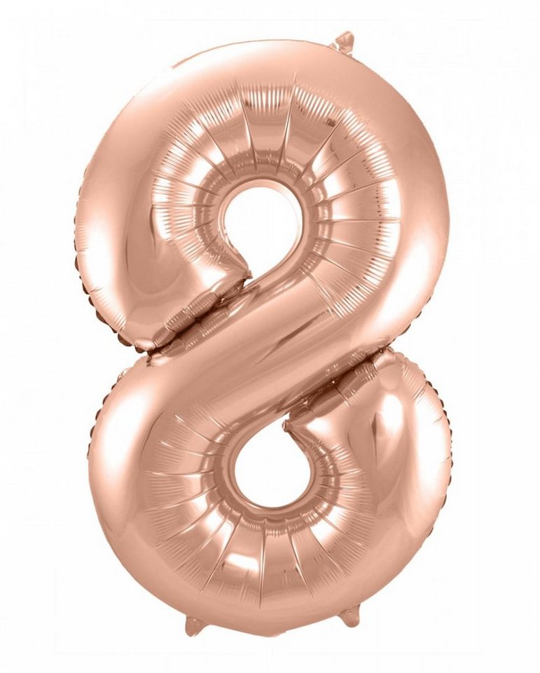 Horror-Shop Folienballon Folienballon Zahl 8 Rose Gold als Geburtstagsdekor von Horror-Shop