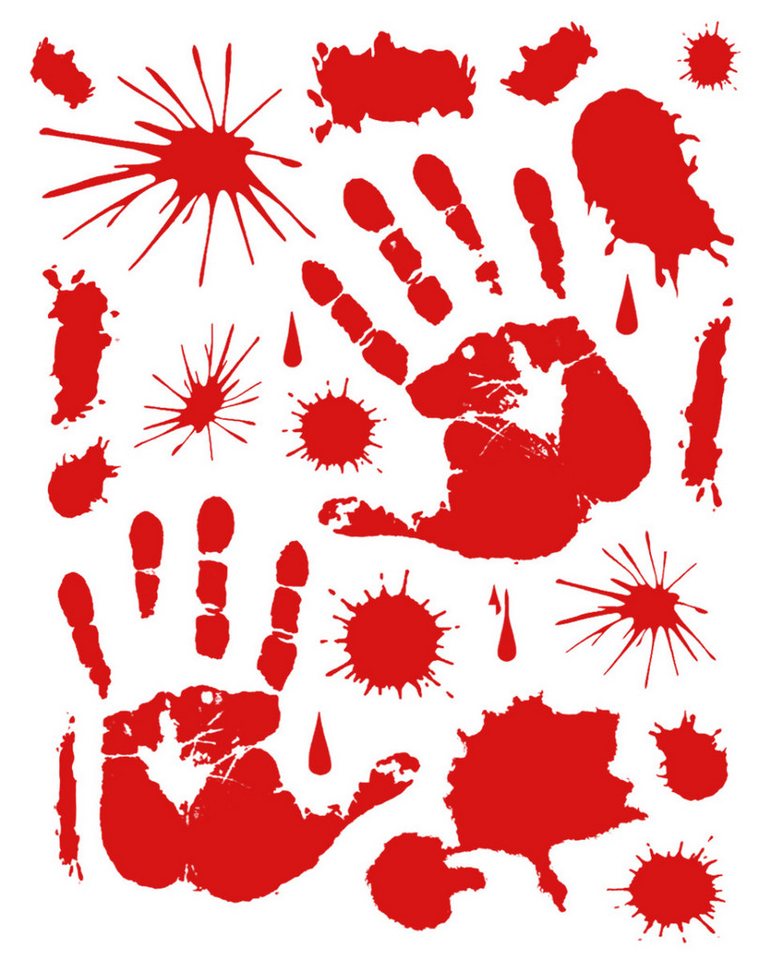 Horror-Shop Hängedekoration Blutige Handabdrücke & Splatter Fensterfolie Horror-Shop Hängedekoration Blutige Handabdrücke & Splatter Fensterfolie von Horror-Shop