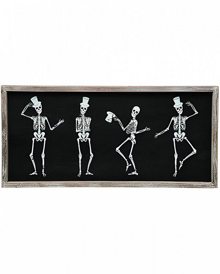 Horror-Shop Hängedekoration Halloween Wandbild mit tanzenden Skeletten 20cm von Horror-Shop
