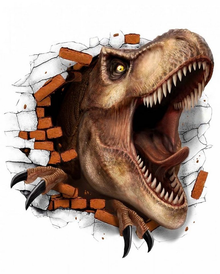 Horror-Shop Hängedekoration T-Rex Dinosaurier Wandtattoo als Deko 70x80 cm von Horror-Shop