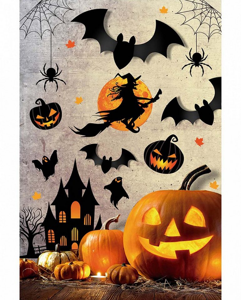 Horror-Shop Hängedekoration Wandsticker Halloween Motive Silhouetten Umrisse 1 von Horror-Shop