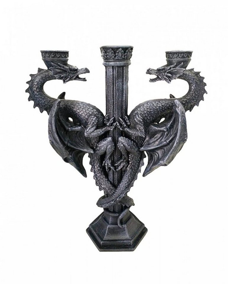 Horror-Shop Kerzenständer Gothic Drachen Kerzenleuchter 3-armig als Wohndeko von Horror-Shop