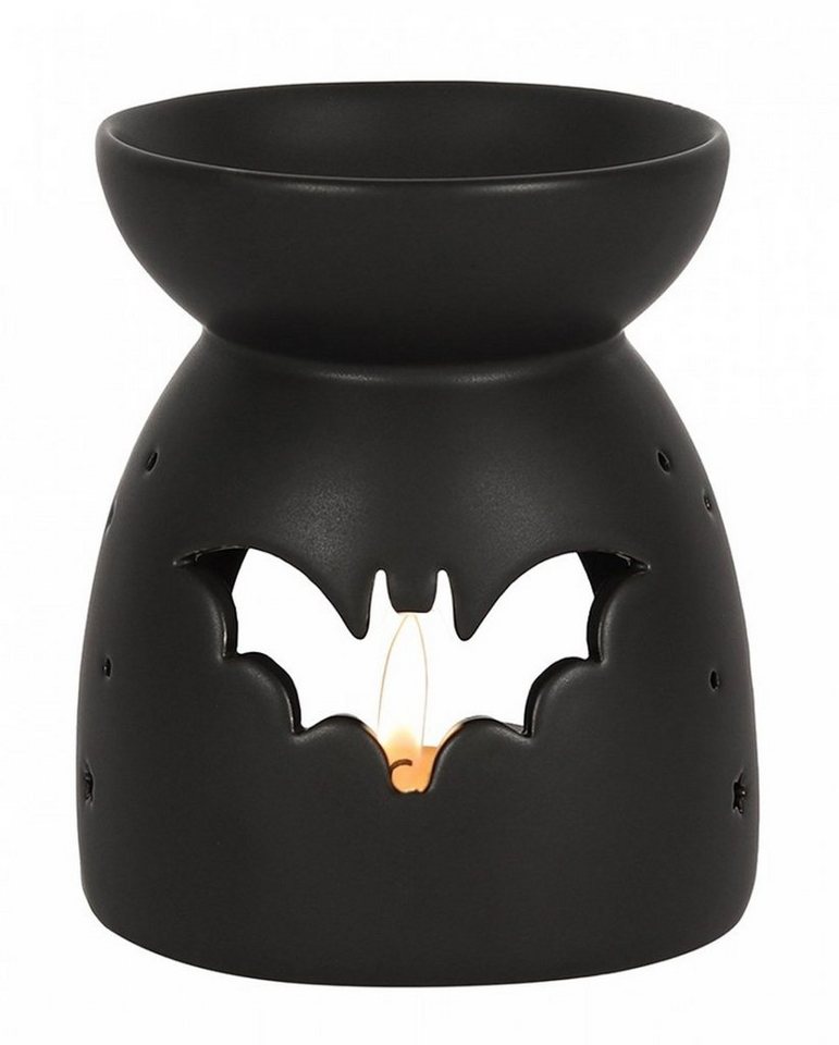 Horror-Shop Kerzenständer Schwarzer Teelicht Duftlampe mit Fledermaus Motiv von Horror-Shop