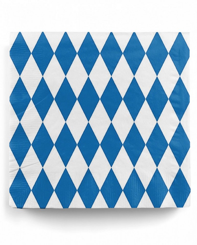 Horror-Shop Papierserviette Bayerische Rauten Servietten blau-weiß als Tischde von Horror-Shop