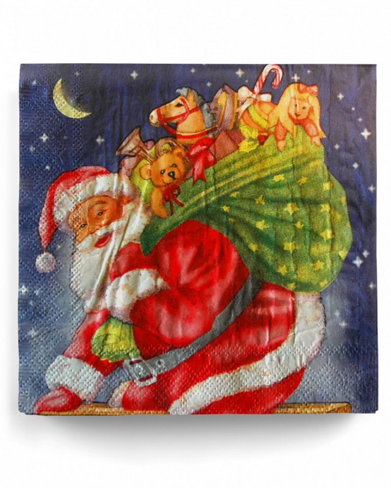 Horror-Shop Papierserviette Servietten mit Santa Claus Motiv von Horror-Shop