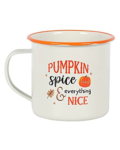 horror-shop Pumpkin Spice Lieblingstasse aus Emaille als Halloween Mitbringsel von horror-shop