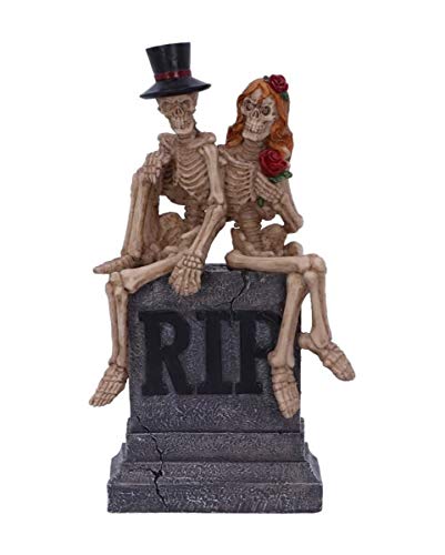 Horror-Shop Skelett Hochzeitspaar auf Grabstein 17cm von Horror-Shop