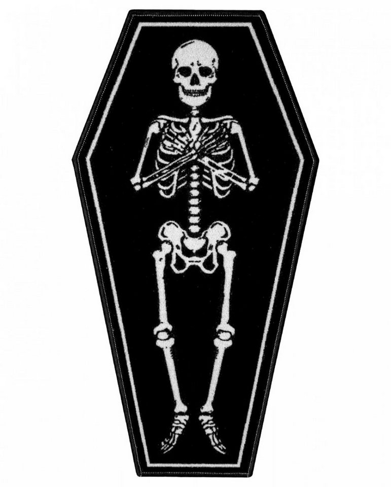 Horror-Shop Teppich Schwarzer Sarg mit Skelett Teppich von Horror-Shop