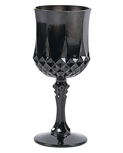 Schwarzes Weinglas Diamant für Halloween und Gothic Events von Horror-Shop