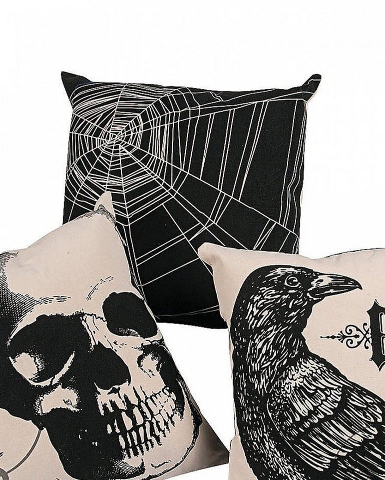 Tagesdecke Halloween Kissen mit Spinnweben im Vintage Look, Horror-Shop von Horror-Shop